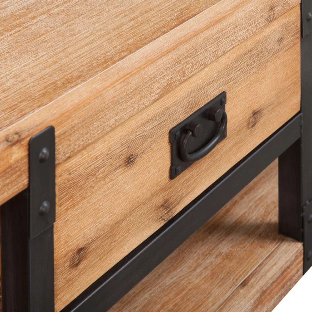 VidaXL Meuble TV 140 X 40 X 45 Cm Bois D'acacia Massif 4 VidaXL Meuble TV 140 X 40 X 45 Cm Bois D'acacia Massif – Image 4