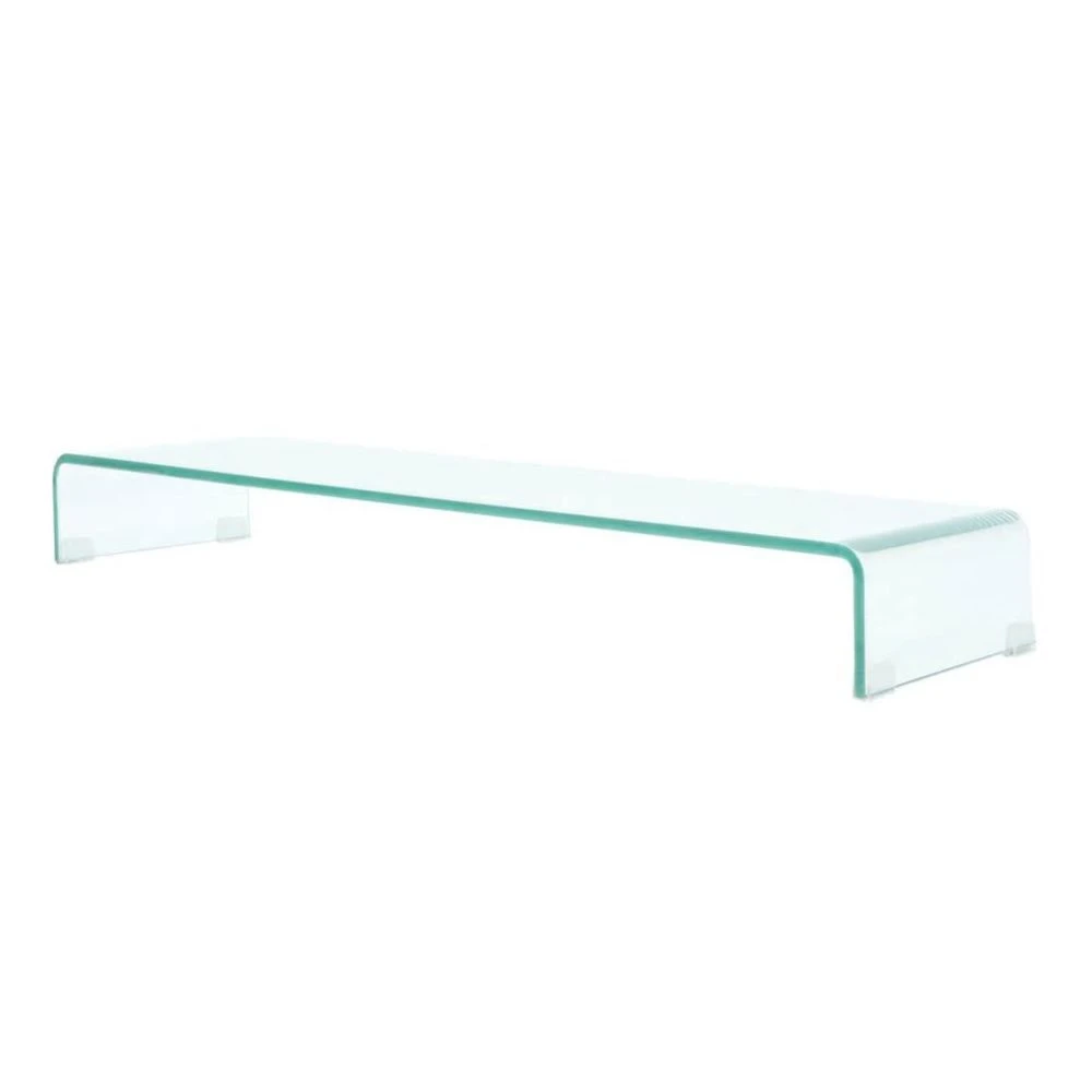 VidaXL Meuble TV / Pour Moniteur 100 X 30 X 13 Cm Verre Transparent 1 VidaXL Meuble TV / Pour Moniteur 100 X 30 X 13 Cm Verre Transparent