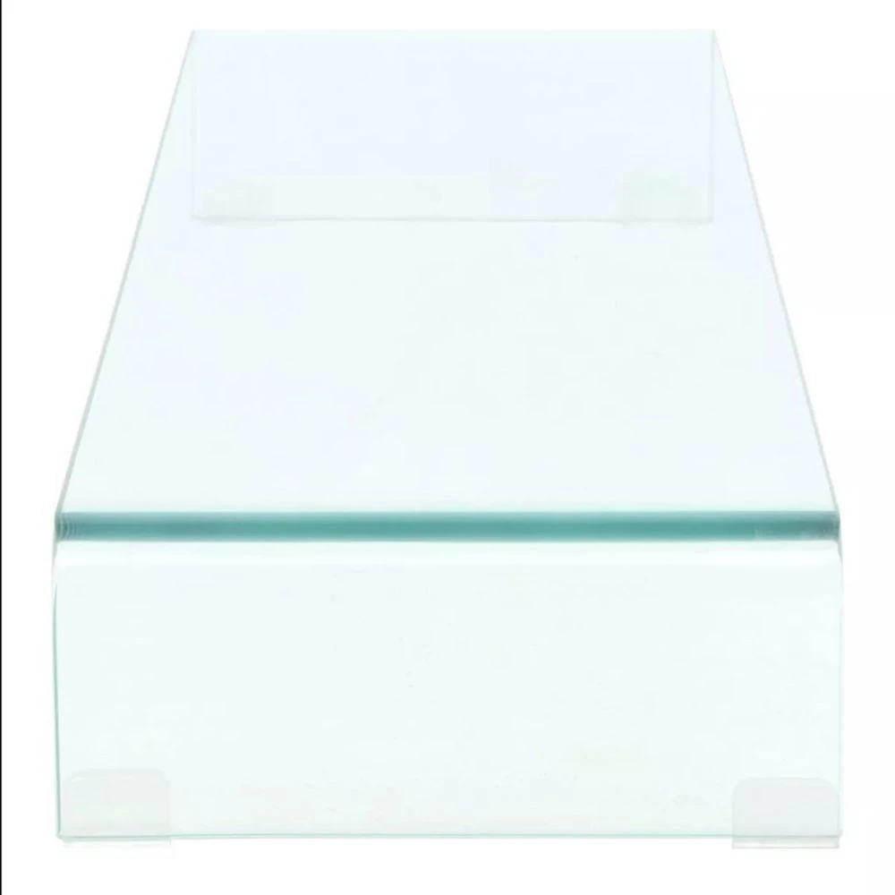 VidaXL Meuble TV / Pour Moniteur 100 X 30 X 13 Cm Verre Transparent 3 VidaXL Meuble TV / Pour Moniteur 100 X 30 X 13 Cm Verre Transparent – Image 3