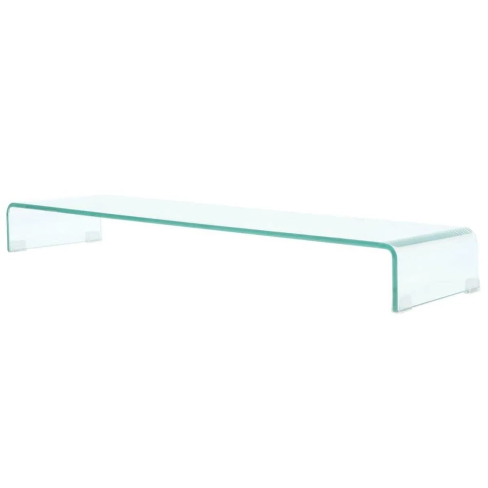 VidaXL Meuble TV/ De Moniteur 110 X 30 X 13 Cm Verre Transparent 1 VidaXL Meuble TV/ De Moniteur 110 X 30 X 13 Cm Verre Transparent