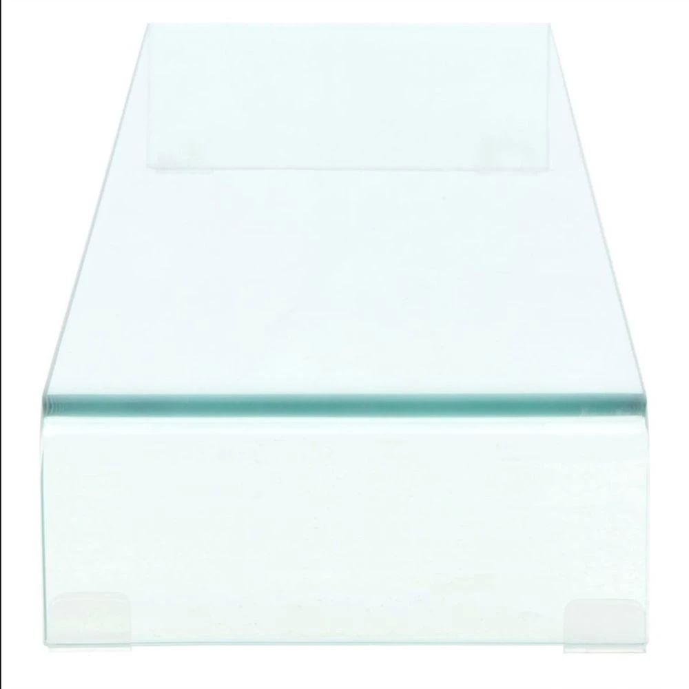 VidaXL Meuble TV/ De Moniteur 110 X 30 X 13 Cm Verre Transparent 3 VidaXL Meuble TV/ De Moniteur 110 X 30 X 13 Cm Verre Transparent – Image 3
