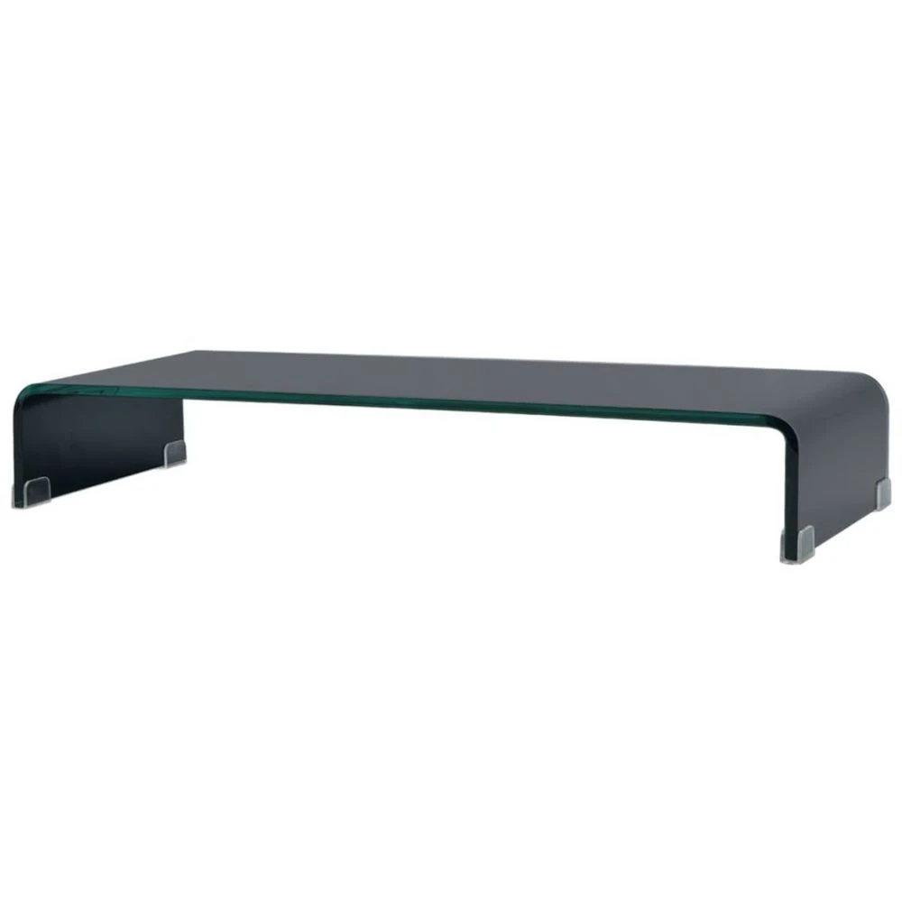 VidaXL Meuble TV/ Support Pour Moniteur 80 X 30 X 13 Cm Verre Noir 1 VidaXL Meuble TV/ Support Pour Moniteur 80 X 30 X 13 Cm Verre Noir