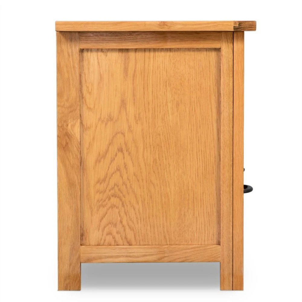 VidaXL Meuble TV 90x35x48 Cm Bois De Chêne Massif 4 VidaXL Meuble TV 90x35x48 Cm Bois De Chêne Massif – Image 4