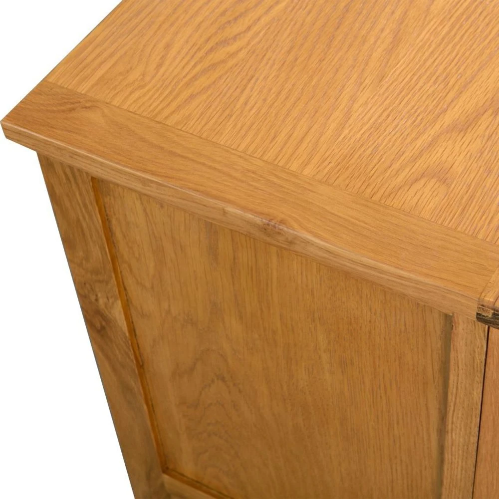 VidaXL Meuble TV 90x35x48 Cm Bois De Chêne Massif 5 VidaXL Meuble TV 90x35x48 Cm Bois De Chêne Massif – Image 5