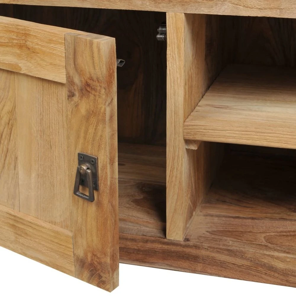 VidaXL Meuble TV Teck Massif 120 X 30 X 40 Cm 5 VidaXL Meuble TV Teck Massif 120 X 30 X 40 Cm – Image 5