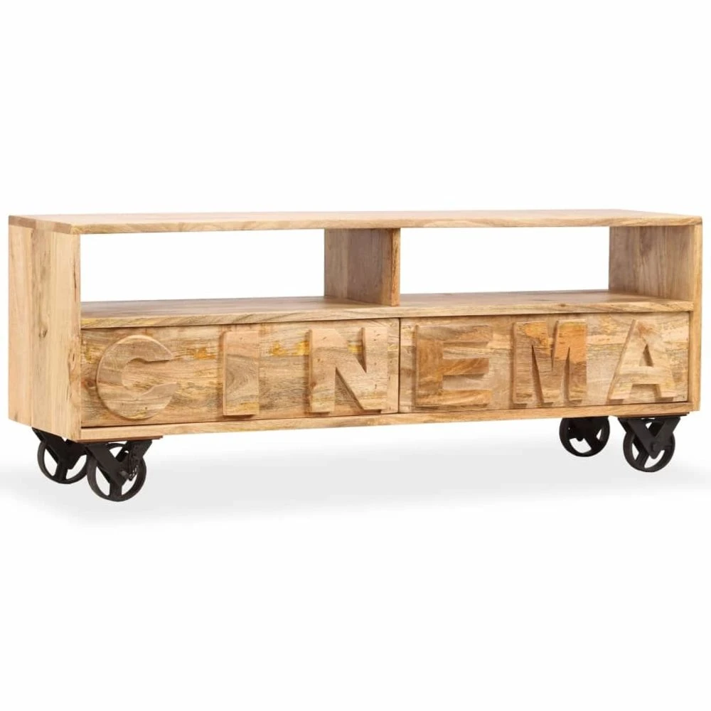 VidaXL Meuble TV Bois De Manguier Massif 120 X 30 X 48 Cm 1 VidaXL Meuble TV Bois De Manguier Massif 120 X 30 X 48 Cm