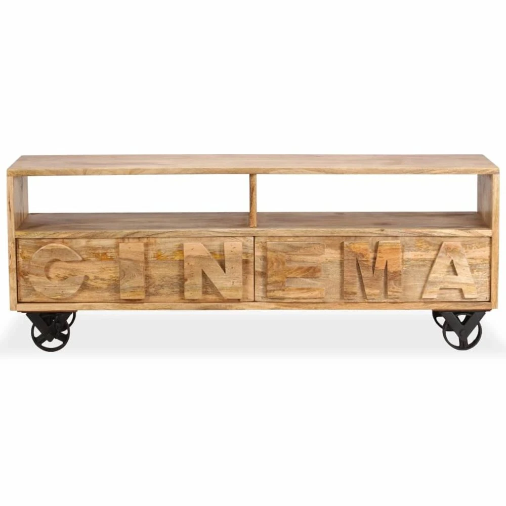 VidaXL Meuble TV Bois De Manguier Massif 120 X 30 X 48 Cm 3 VidaXL Meuble TV Bois De Manguier Massif 120 X 30 X 48 Cm – Image 3