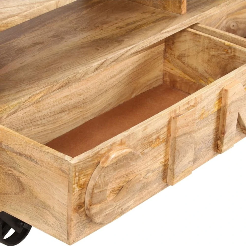 VidaXL Meuble TV Bois De Manguier Massif 120 X 30 X 48 Cm 5 VidaXL Meuble TV Bois De Manguier Massif 120 X 30 X 48 Cm – Image 5