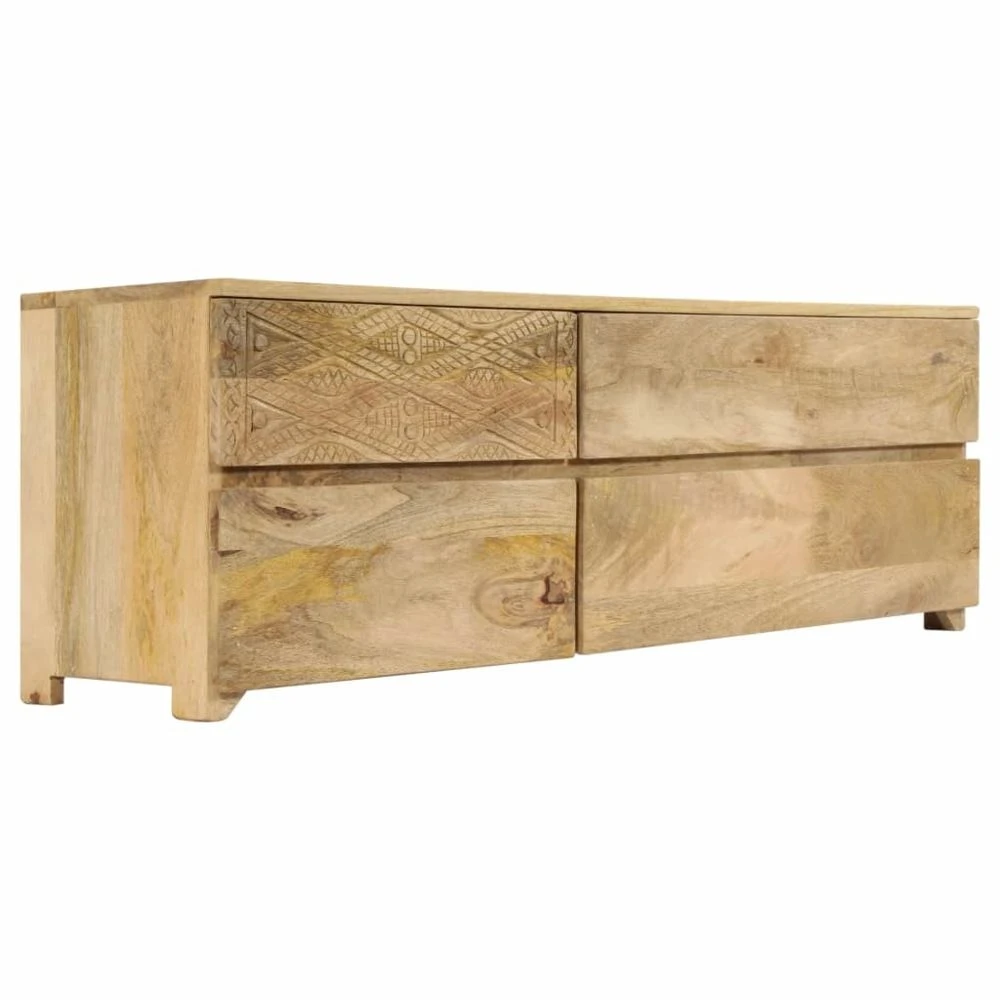VidaXL Meuble TV Bois De Manguier Solide 110x30x40 Cm 1 VidaXL Meuble TV Bois De Manguier Solide 110x30x40 Cm