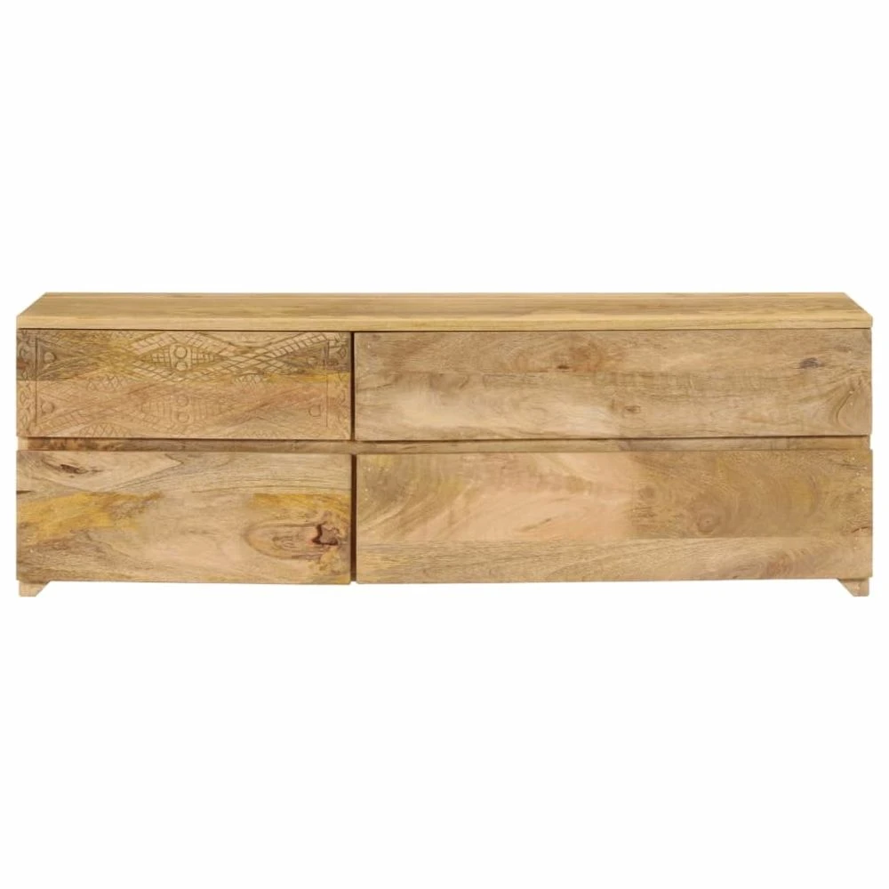 VidaXL Meuble TV Bois De Manguier Solide 110x30x40 Cm 3 VidaXL Meuble TV Bois De Manguier Solide 110x30x40 Cm – Image 3