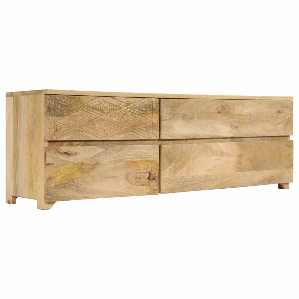 VidaXL Meuble TV Bois De Manguier Solide 110x30x40 Cm 4 VidaXL Meuble TV Bois De Manguier Solide 110x30x40 Cm – Image 4