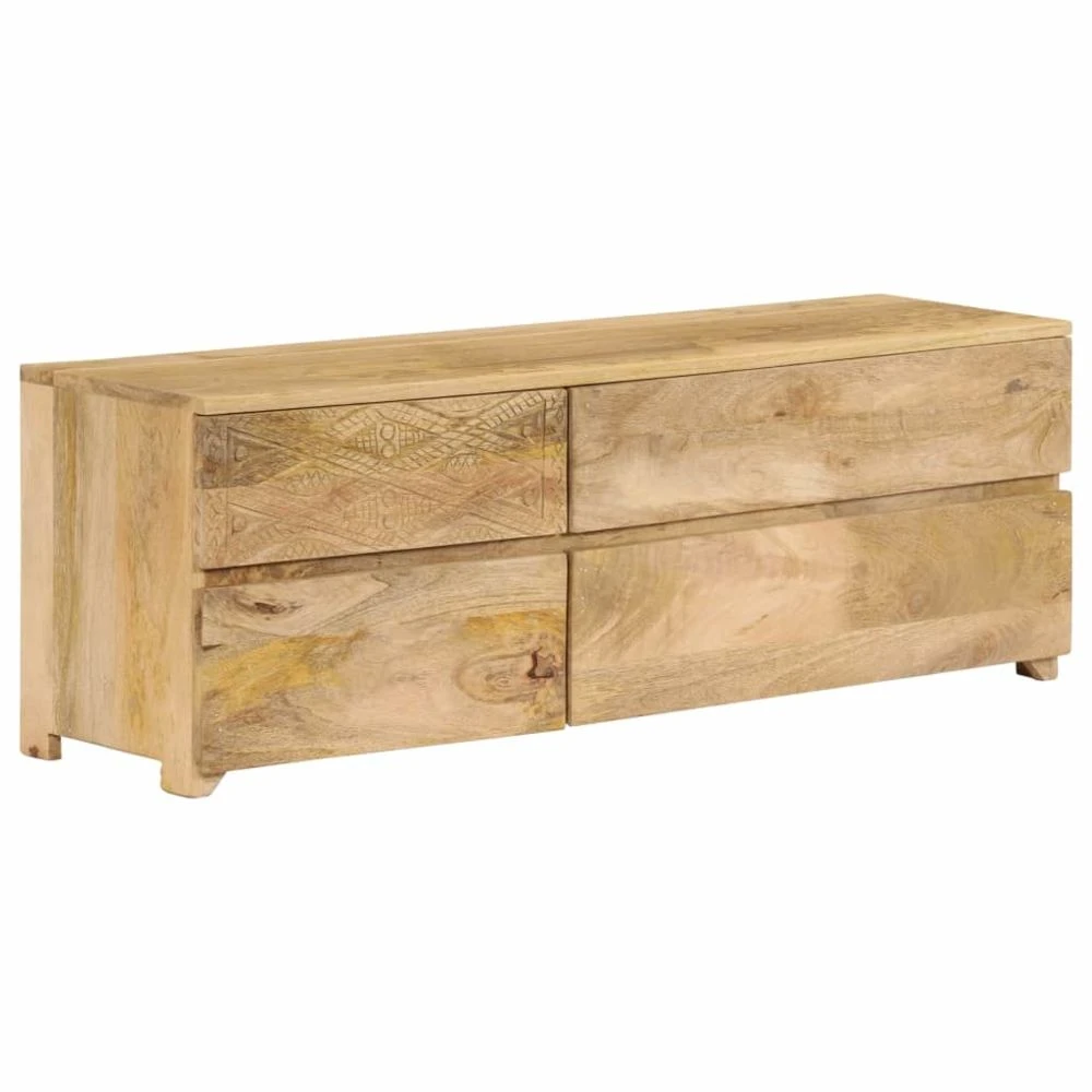 VidaXL Meuble TV Bois De Manguier Solide 110x30x40 Cm 5 VidaXL Meuble TV Bois De Manguier Solide 110x30x40 Cm – Image 5