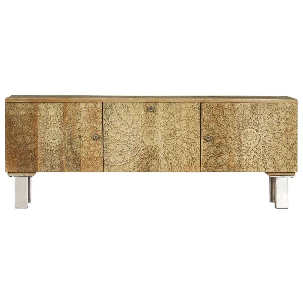 VidaXL Meuble TV Bois De Manguier Massif 118 X 30 X 45 Cm 5 VidaXL Meuble TV Bois De Manguier Massif 118 X 30 X 45 Cm – Image 5