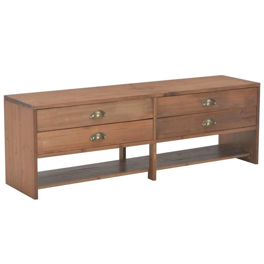 VidaXL Meuble TV Avec 4 Tiroirs 120 X 30 X 40 Cm Bois Massif De Sapin 1 VidaXL Meuble TV Avec 4 Tiroirs 120 X 30 X 40 Cm Bois Massif De Sapin
