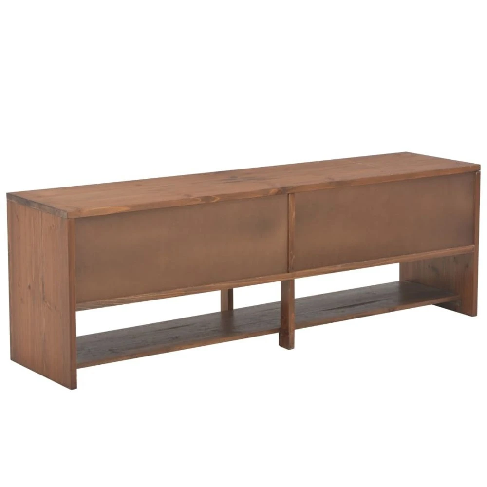VidaXL Meuble TV Avec 4 Tiroirs 120 X 30 X 40 Cm Bois Massif De Sapin 3 VidaXL Meuble TV Avec 4 Tiroirs 120 X 30 X 40 Cm Bois Massif De Sapin – Image 3