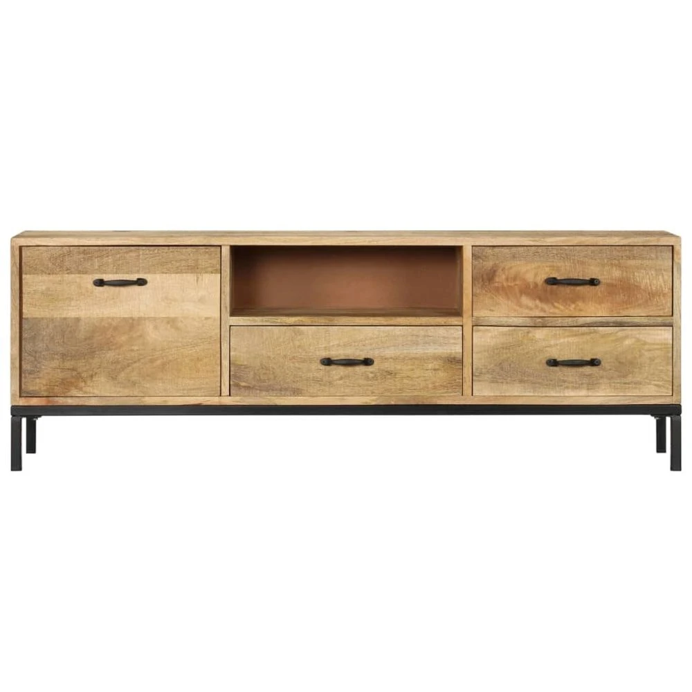 VidaXL Meuble TV 130 X 30 X 45 Cm Bois Massif De Manguier 4 VidaXL Meuble TV 130 X 30 X 45 Cm Bois Massif De Manguier – Image 4