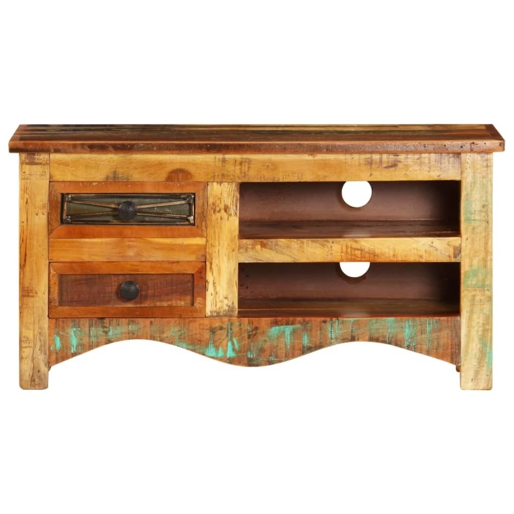 VidaXL Meuble TV 80 X 30 X 40 Cm Bois De Récupération Massif 4 VidaXL Meuble TV 80 X 30 X 40 Cm Bois De Récupération Massif – Image 4