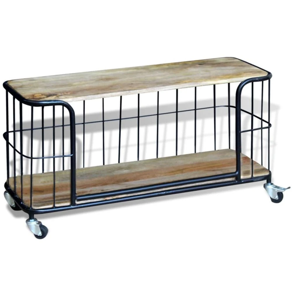 VidaXL Meuble TV 100 X 40 X 45 Cm Bois De Manguier Massif 2 VidaXL Meuble TV 100 X 40 X 45 Cm Bois De Manguier Massif – Image 2