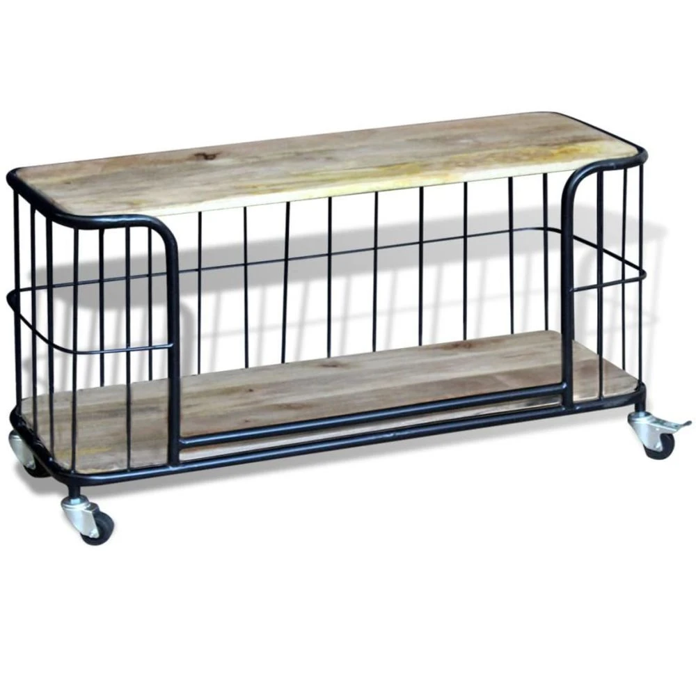 VidaXL Meuble TV 100 X 40 X 45 Cm Bois De Manguier Massif 5 VidaXL Meuble TV 100 X 40 X 45 Cm Bois De Manguier Massif – Image 5