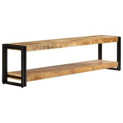 VidaXL Meuble TV 150 X 30 X 40 Cm Bois Massif De Manguier 8 VidaXL Meuble TV 150 X 30 X 40 Cm Bois Massif De Manguier -Wavemaster Shop 8719883549910 g en hd 3