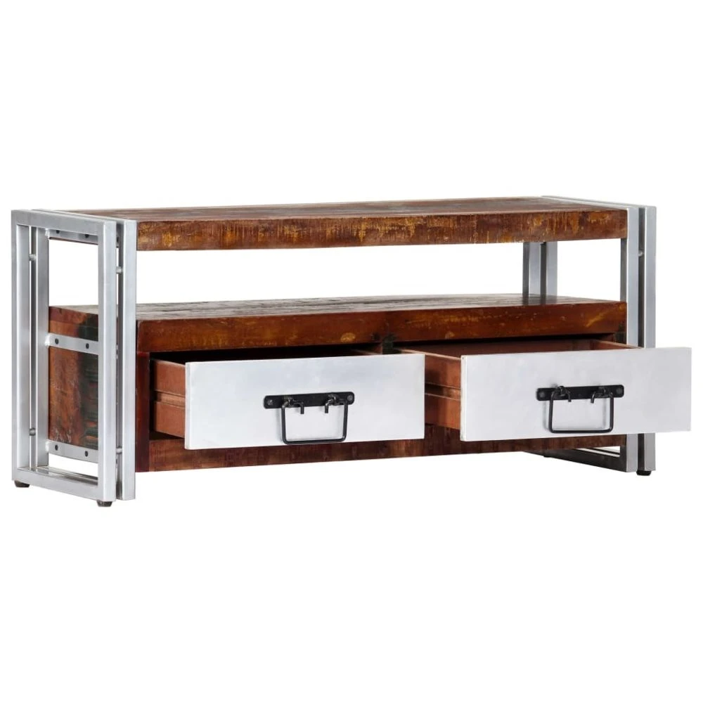 VidaXL Meuble TV 90 X 30 X 40 Cm Bois De Récupération Massif 2 VidaXL Meuble TV 90 X 30 X 40 Cm Bois De Récupération Massif – Image 2