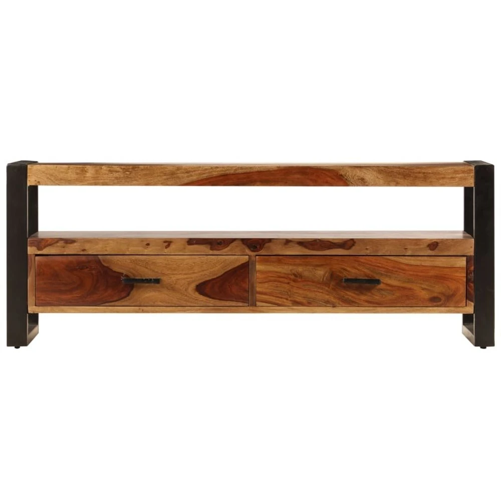 VidaXL Meuble TV 120x35x45 Cm Bois Solide De Sesham 2 VidaXL Meuble TV 120x35x45 Cm Bois Solide De Sesham – Image 2
