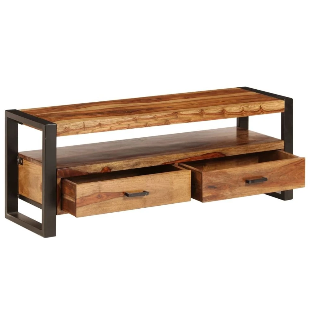 VidaXL Meuble TV 120x35x45 Cm Bois Solide De Sesham 5 VidaXL Meuble TV 120x35x45 Cm Bois Solide De Sesham – Image 5