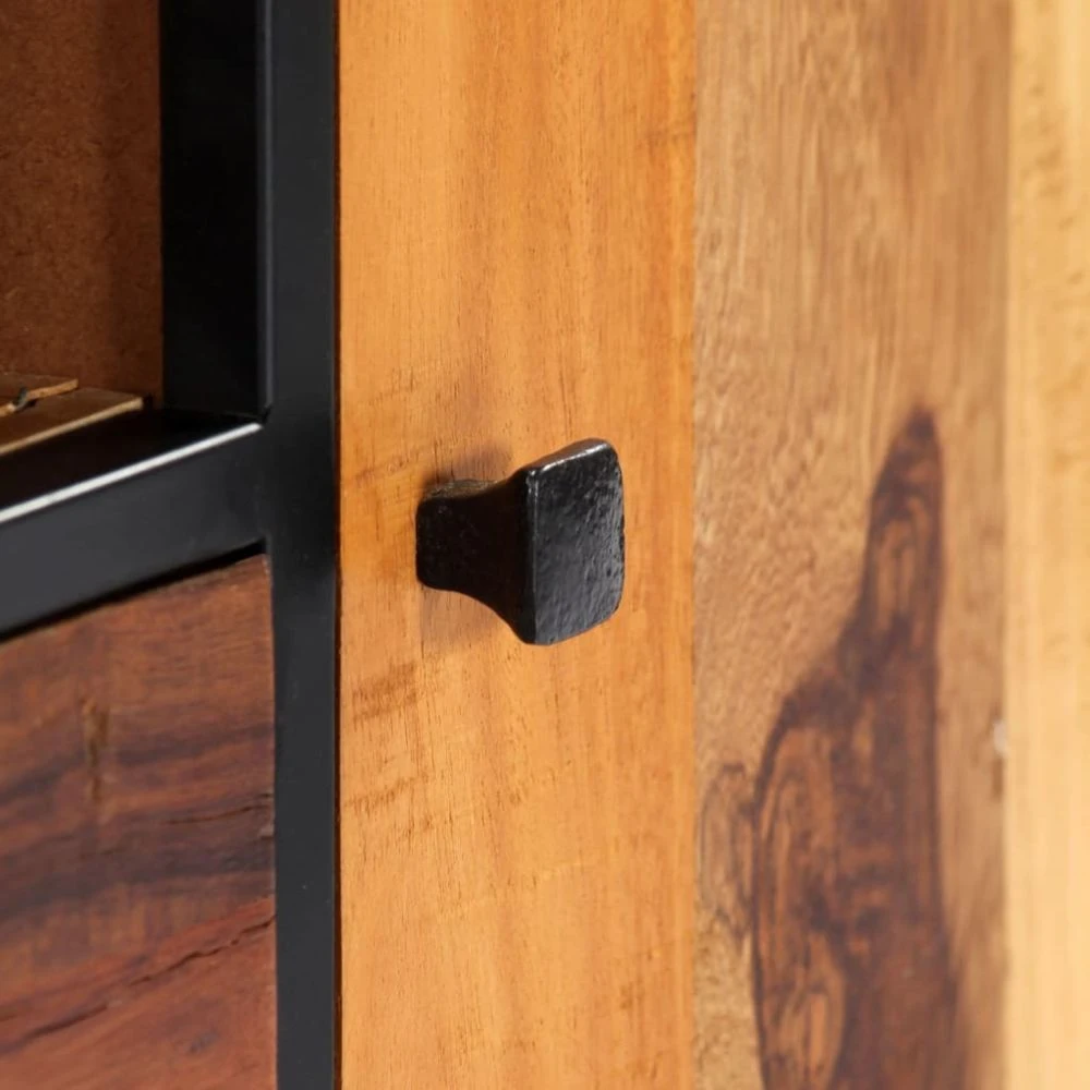 VidaXL Meuble TV 120 X 30 X 40 Cm Bois De Récupération Massif Et Aci... – Image 3