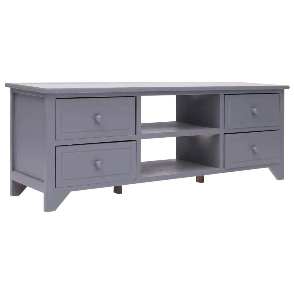 VidaXL Meuble TV Gris 115x30x40 Cm Bois De Paulownia 1 VidaXL Meuble TV Gris 115x30x40 Cm Bois De Paulownia