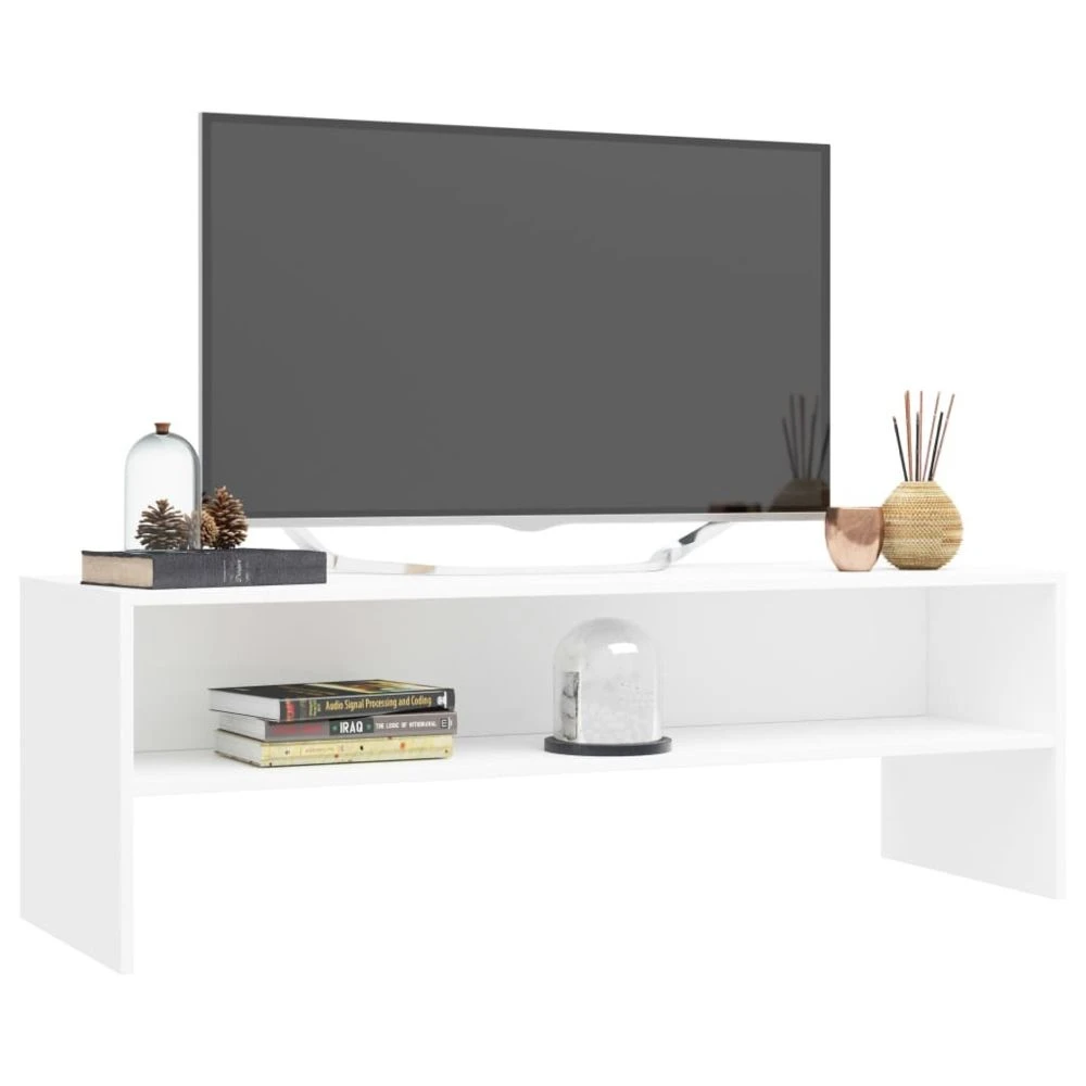 VidaXL Meuble TV Blanc 120 X 40 X 40 Cm Aggloméré 3 VidaXL Meuble TV Blanc 120 X 40 X 40 Cm Aggloméré – Image 3