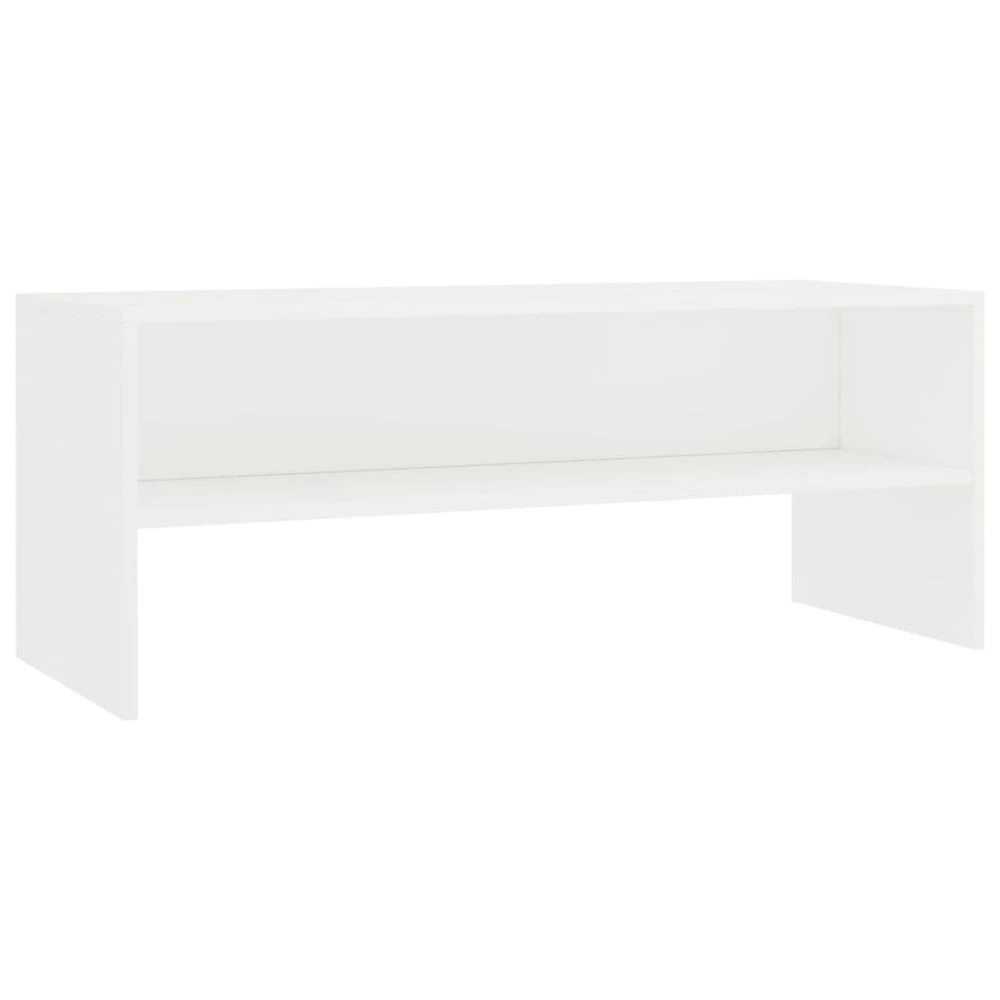 VidaXL Meuble TV Blanc 100 X 40 X 40 Cm Aggloméré 2 VidaXL Meuble TV Blanc 100 X 40 X 40 Cm Aggloméré – Image 2
