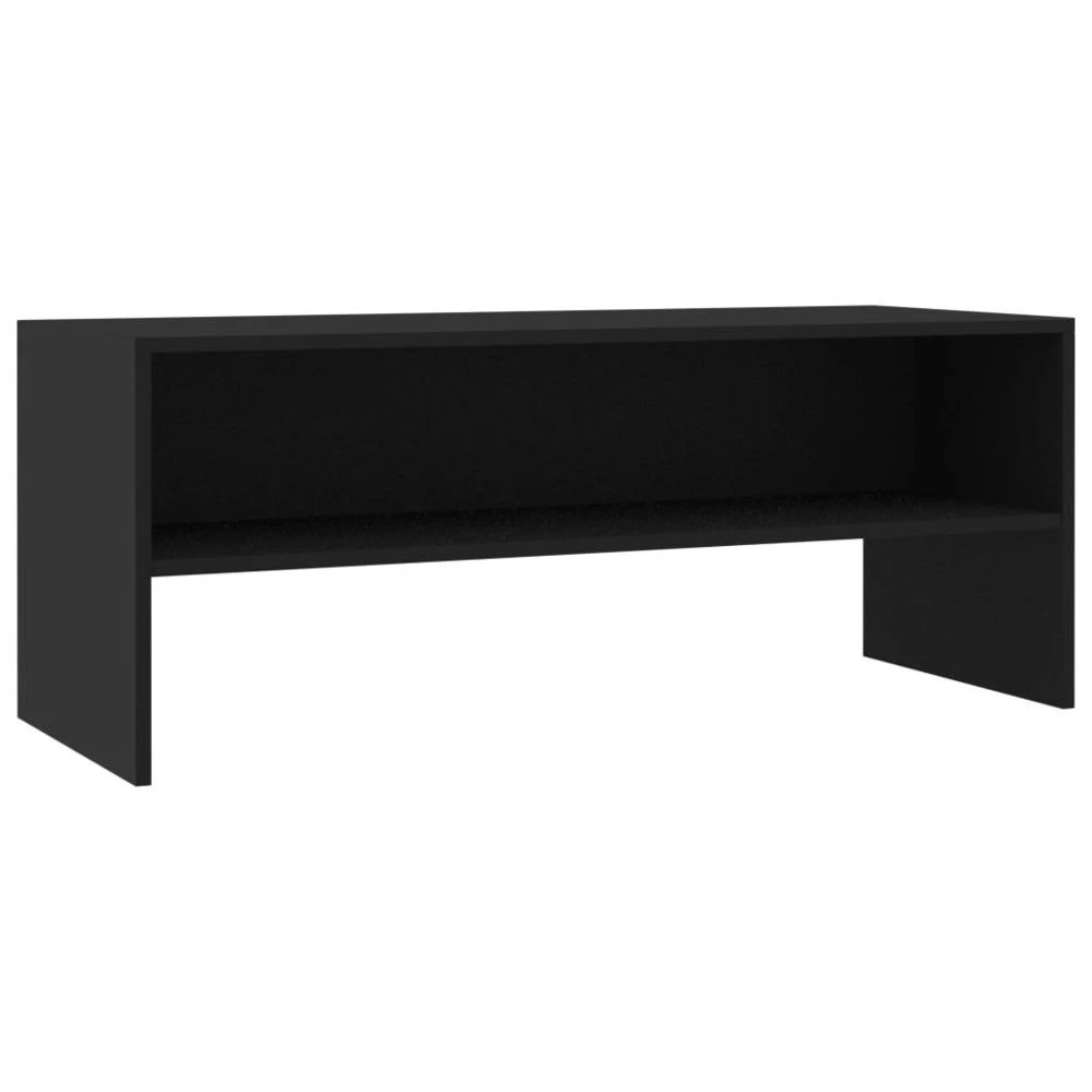 VidaXL Meuble TV Noir 100 X 40 X 40 Cm Aggloméré 2 VidaXL Meuble TV Noir 100 X 40 X 40 Cm Aggloméré – Image 2