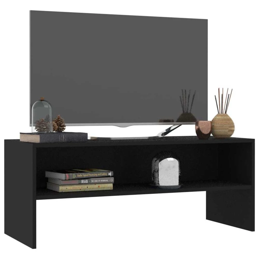VidaXL Meuble TV Noir 100 X 40 X 40 Cm Aggloméré 3 VidaXL Meuble TV Noir 100 X 40 X 40 Cm Aggloméré – Image 3
