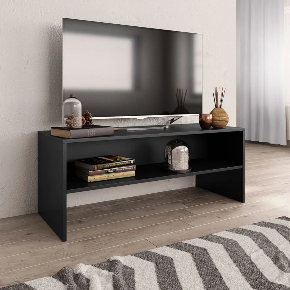 VidaXL Meuble TV Noir 100 X 40 X 40 Cm Aggloméré 1 VidaXL Meuble TV Noir 100 X 40 X 40 Cm Aggloméré