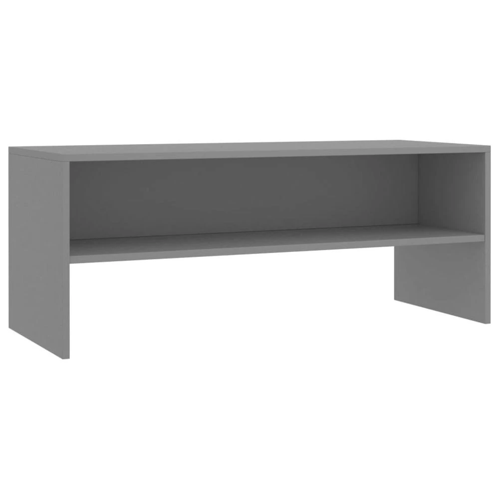 VidaXL Meuble TV Gris 100 X 40 X 40 Cm Aggloméré 2 VidaXL Meuble TV Gris 100 X 40 X 40 Cm Aggloméré – Image 2