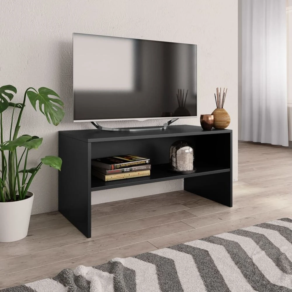 VidaXL Meuble TV Noir 80 X 40 X 40 Cm Aggloméré 1 VidaXL Meuble TV Noir 80 X 40 X 40 Cm Aggloméré