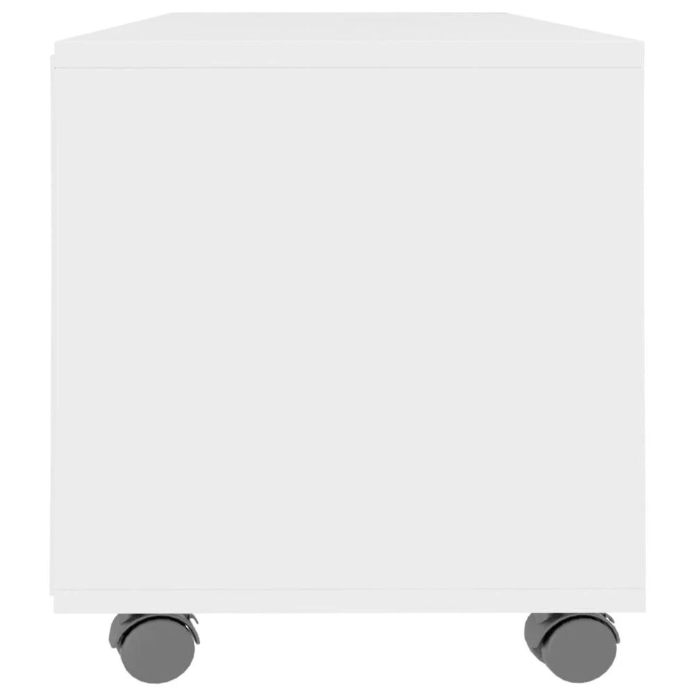 VidaXL Meuble TV Avec Roulettes Blanc 90 X 35 X 35 Cm Aggloméré – Image 5