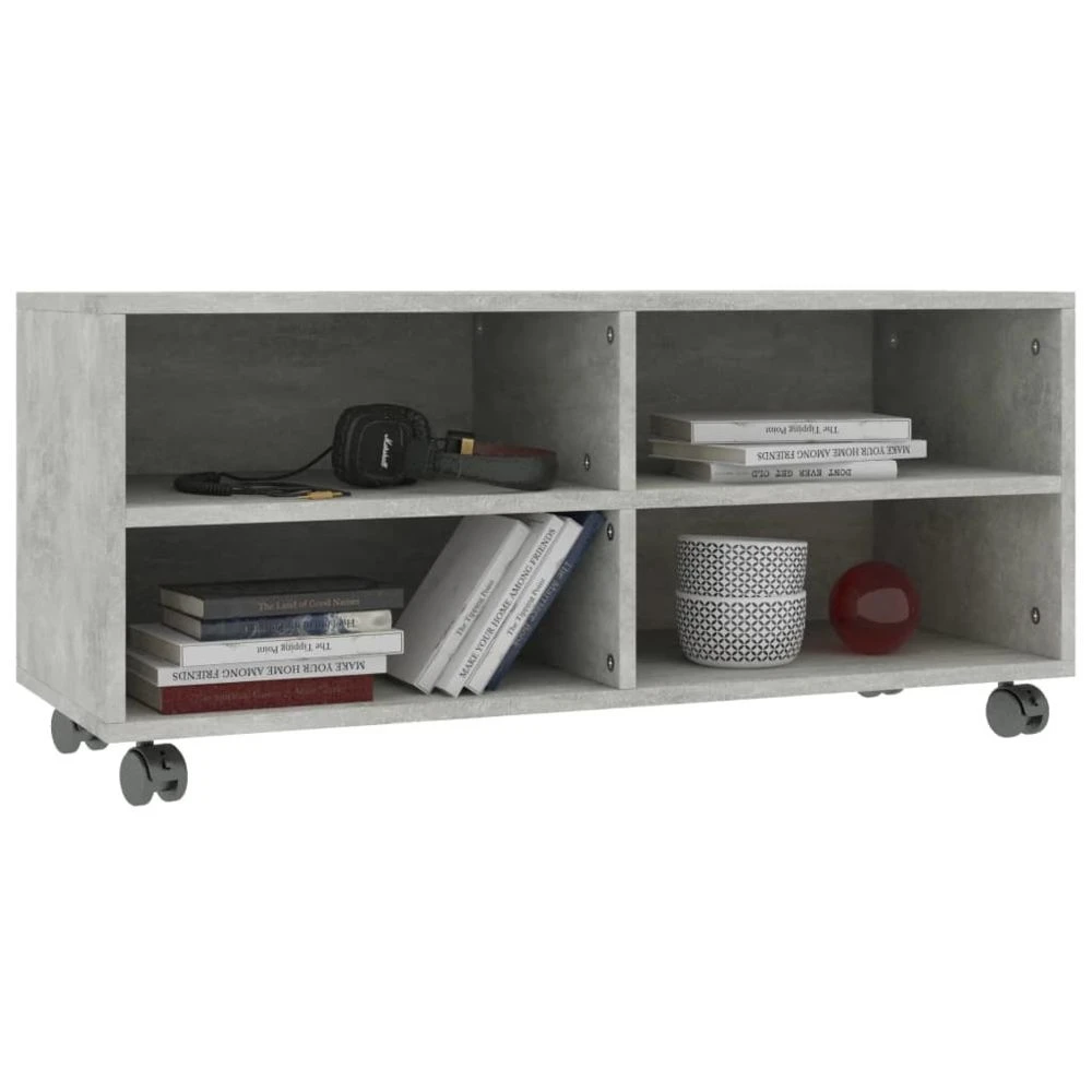 VidaXL Meuble TV Avec Roulettes Gris Cement 90 X 35 X 35 Cm Agglomér?... 3 VidaXL Meuble TV Avec Roulettes Gris Cement 90 X 35 X 35 Cm Agglomér?... – Image 3