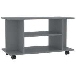VidaXL Meuble TV Avec Roulettes Gris 80 X 40 X 40 Cm Aggloméré 6 VidaXL Meuble TV Avec Roulettes Gris 80 X 40 X 40 Cm Aggloméré -Wavemaster Shop 8719883673523 a en hd 1