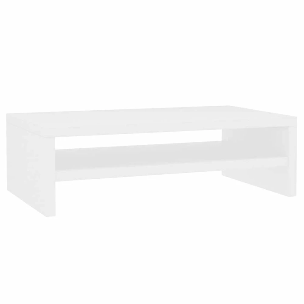 VidaXL Support De Moniteur Blanc 42 X 24 X 13 Cm Aggloméré 2 VidaXL Support De Moniteur Blanc 42 X 24 X 13 Cm Aggloméré – Image 2