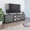 VidaXL Meuble TV Gris 120 X 30 X 37,5 Cm Aggloméré