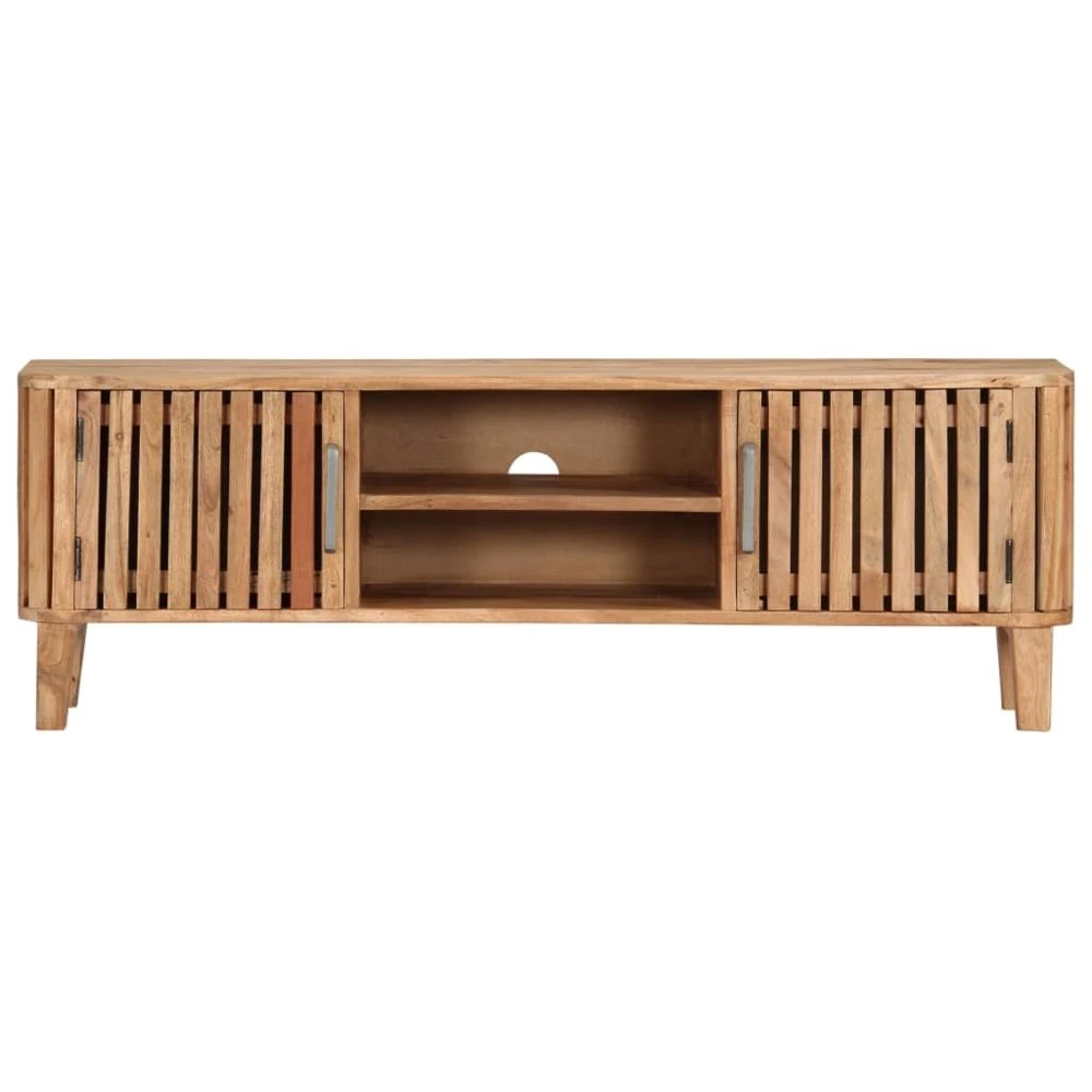 VidaXL Meuble TV 130 X 30 X 45 Cm Bois D'acacia Massif 4 VidaXL Meuble TV 130 X 30 X 45 Cm Bois D'acacia Massif – Image 4
