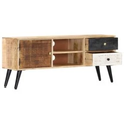 VidaXL Meuble TV 115 X 30 X 47 Cm Bois Massif De Manguier 8 VidaXL Meuble TV 115 X 30 X 47 Cm Bois Massif De Manguier -Wavemaster Shop 8719883678771 g en hd 3