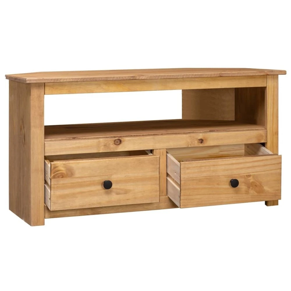 VidaXL Meuble TV D'angle 93x55x49 Cm Pin Solide Assortiment Panama 3 VidaXL Meuble TV D'angle 93x55x49 Cm Pin Solide Assortiment Panama – Image 3