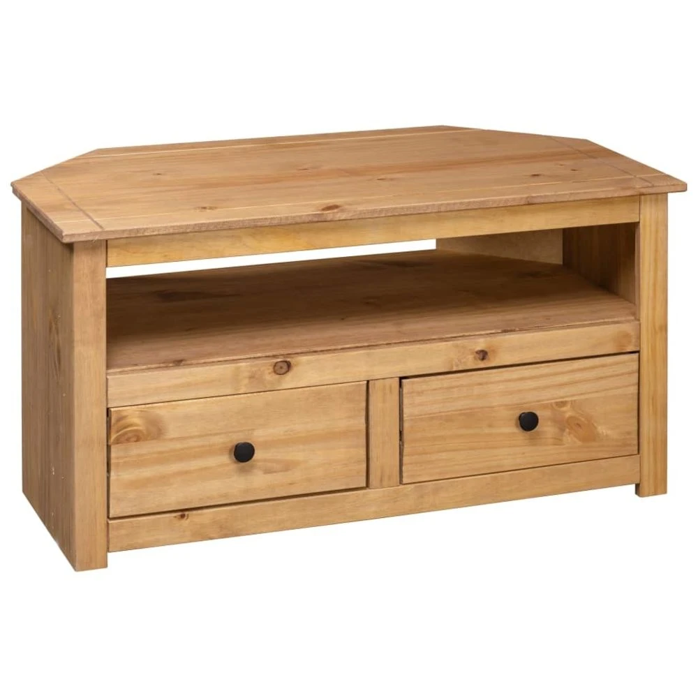 VidaXL Meuble TV D'angle 93x55x49 Cm Pin Solide Assortiment Panama 4 VidaXL Meuble TV D'angle 93x55x49 Cm Pin Solide Assortiment Panama – Image 4
