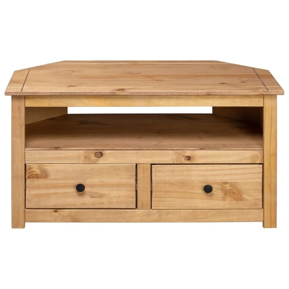 VidaXL Meuble TV D'angle 93x55x49 Cm Pin Solide Assortiment Panama 5 VidaXL Meuble TV D'angle 93x55x49 Cm Pin Solide Assortiment Panama – Image 5
