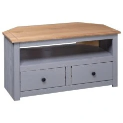 VidaXL Meuble TV D'angle Gris 93x55x49cm Pin Solide Assortiment Panama 8 VidaXL Meuble TV D'angle Gris 93x55x49cm Pin Solide Assortiment Panama -Wavemaster Shop 8719883682556 g en hd 3