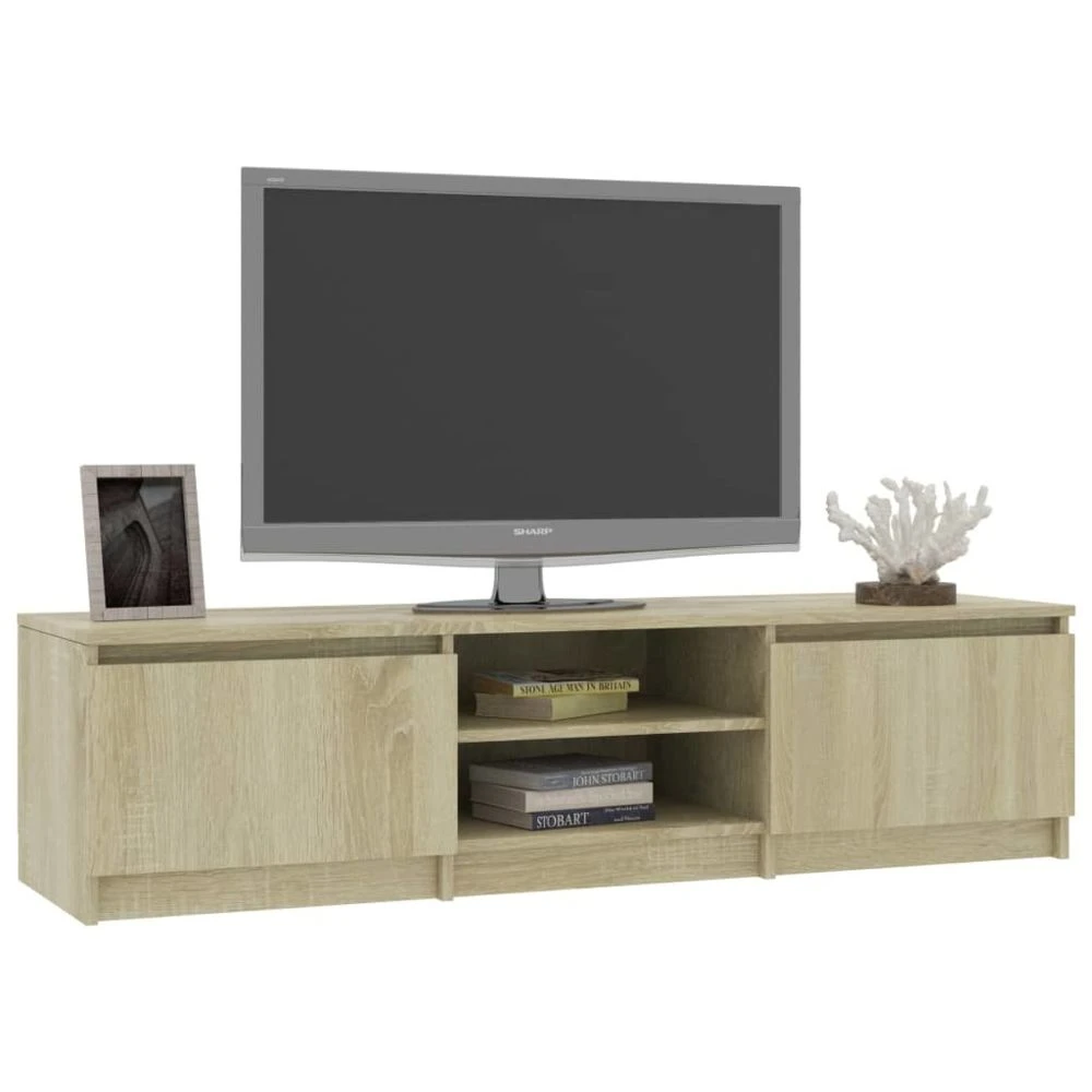 VidaXL Meuble TV Chêne Sonoma 140x40x35,5 Cm Aggloméré 3 VidaXL Meuble TV Chêne Sonoma 140x40x35,5 Cm Aggloméré – Image 3