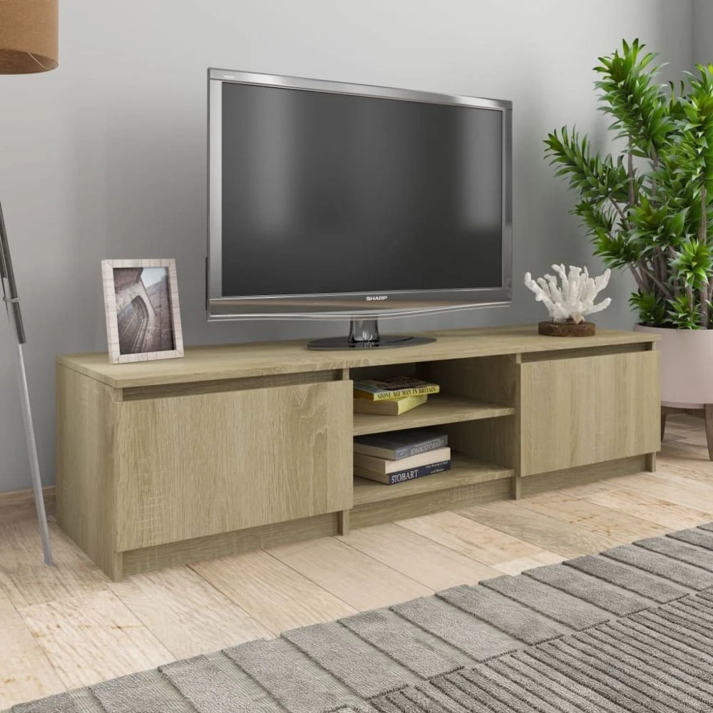 VidaXL Meuble TV Chêne Sonoma 140x40x35,5 Cm Aggloméré 1 VidaXL Meuble TV Chêne Sonoma 140x40x35,5 Cm Aggloméré