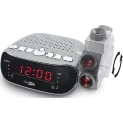 CALIBER HCG201 Radio Reveil FM Projecteur Double Alarme - Gris